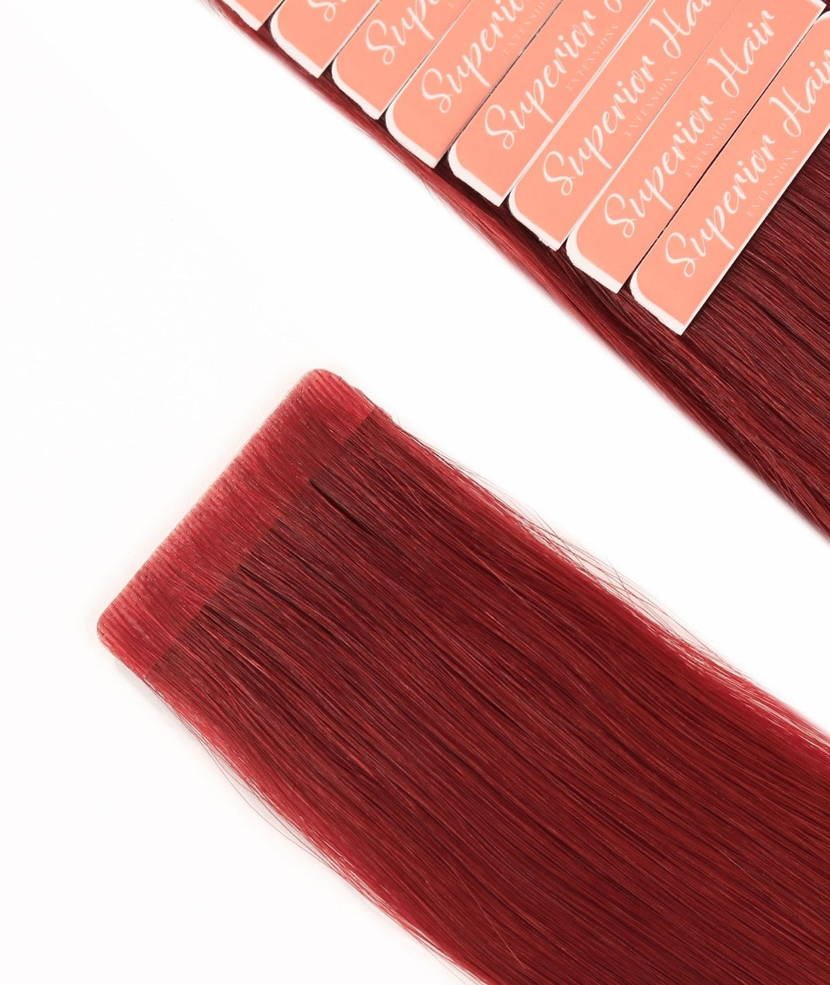 #6R Red Ultra Seamless Tape In Extensions — Value Grade