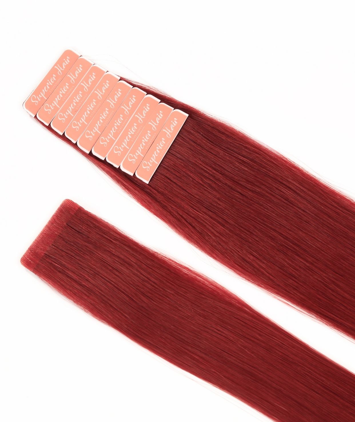 #6R Red Ultra Seamless Tape In Extensions — Value Grade