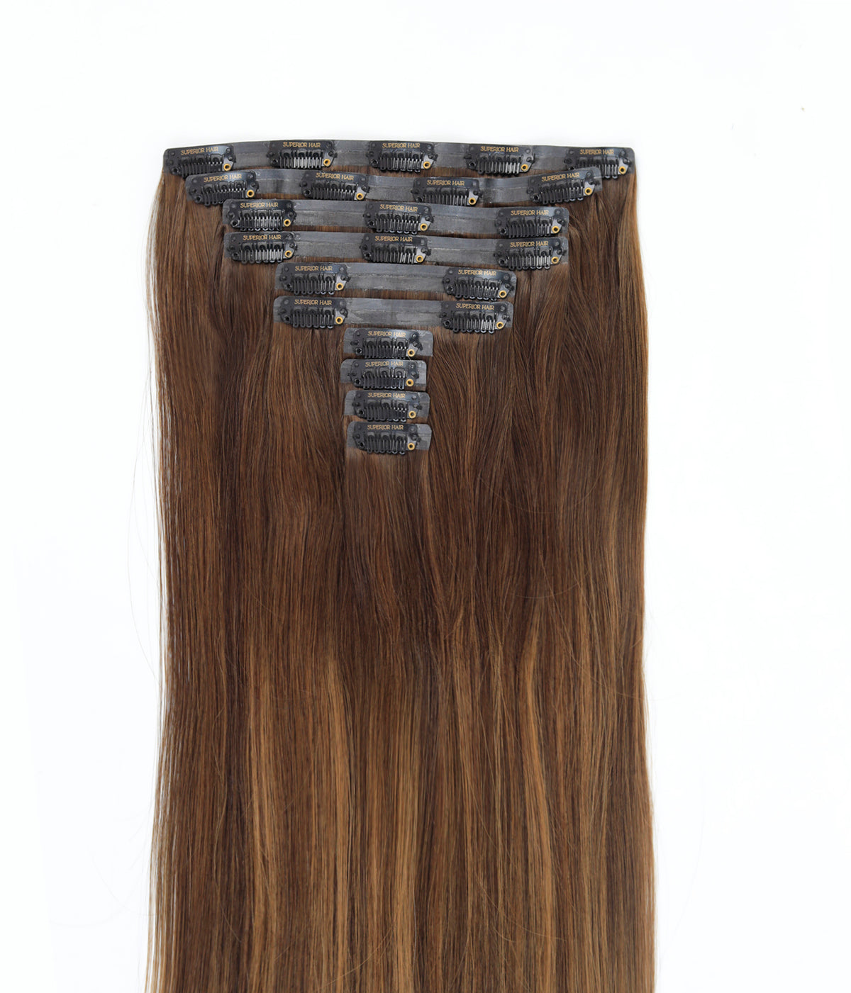 #Chocolate Brown Balayage Seamless Clip In Hair Extensions