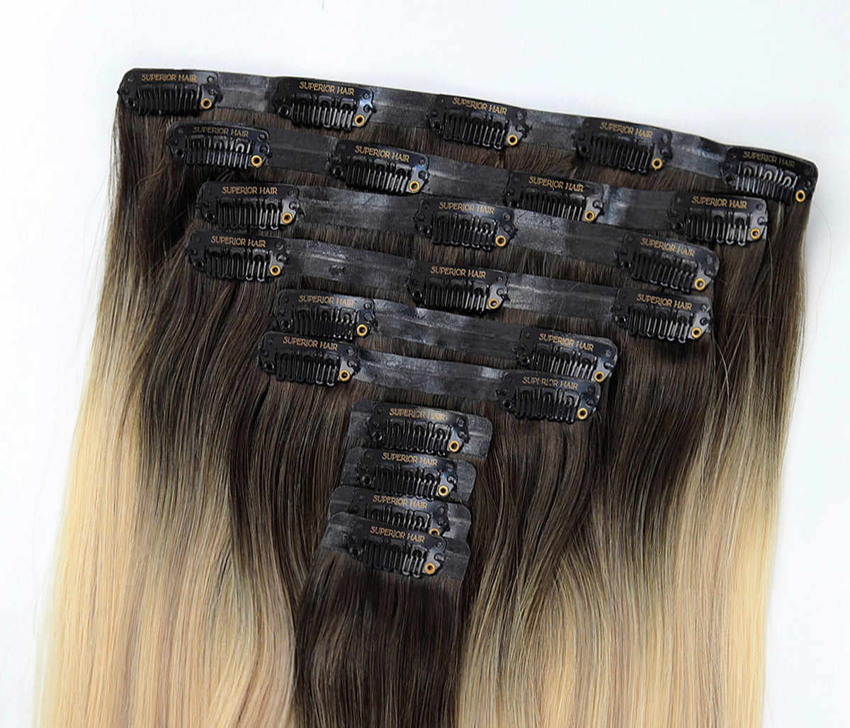 #Iced Coffee Balayage Seamless Clip In Hair Extensions