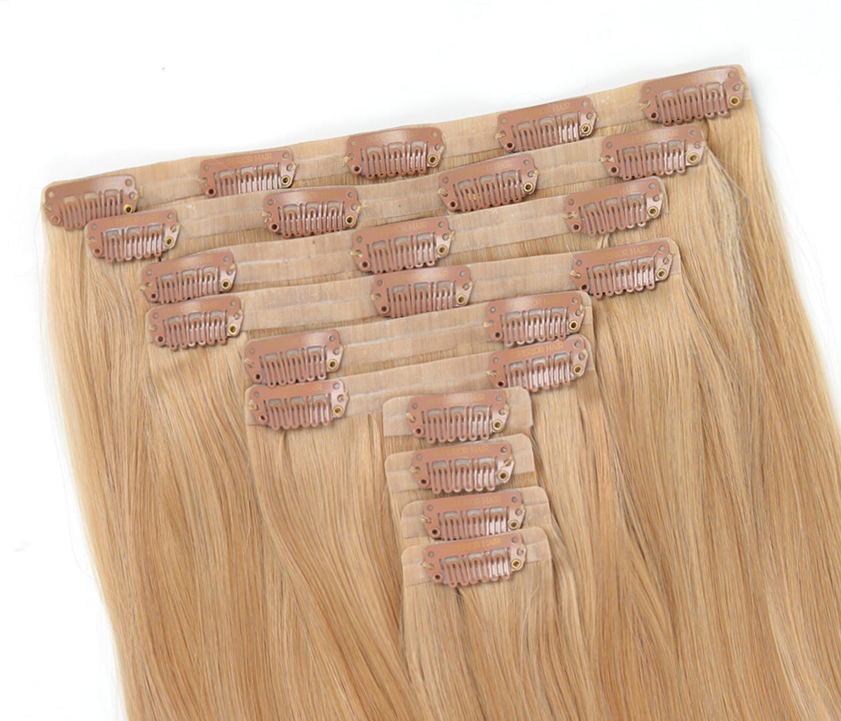 #Sandy Blonde Balayage Seamless Clip In Hair Extensions