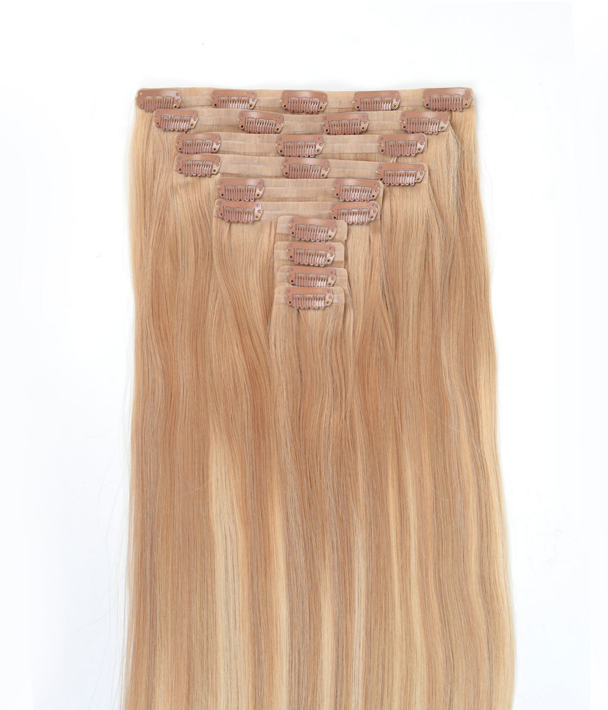 #Sandy Blonde Balayage Seamless Clip In Hair Extensions