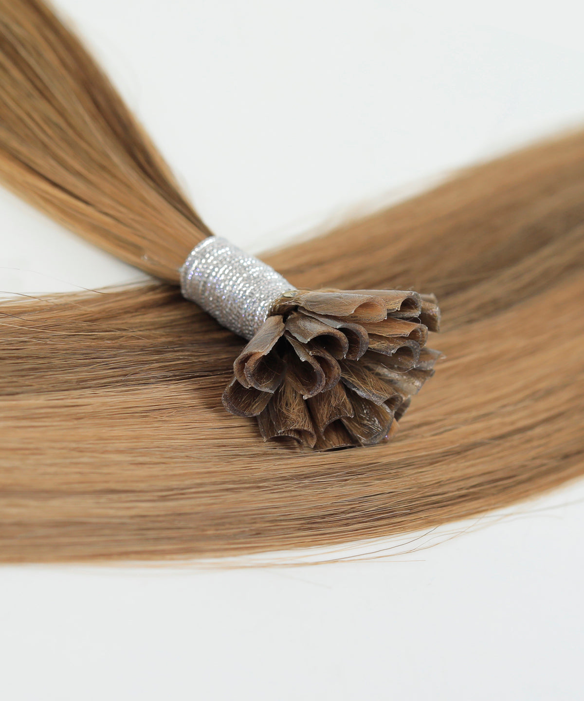 #Chestnut Brown Highlights Keratin Bond Hair Extensions