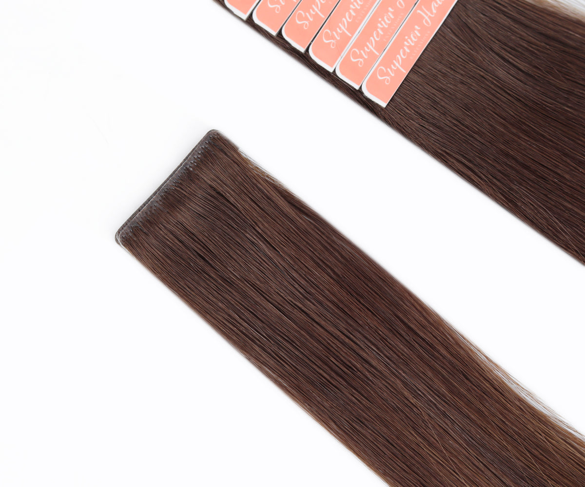 #Chocolate Brown Balayage Invisi Tape Hair Extensions