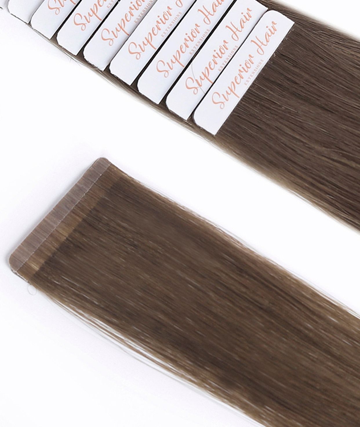 #8 Natural Light Brown Ultra Seamless Tape In Hair Extensions