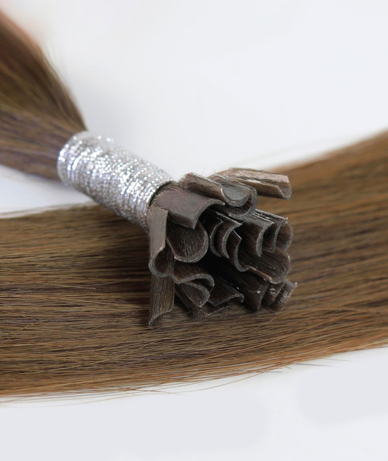 #8 Natural Light Brown Keratin Bond Hair Extensions