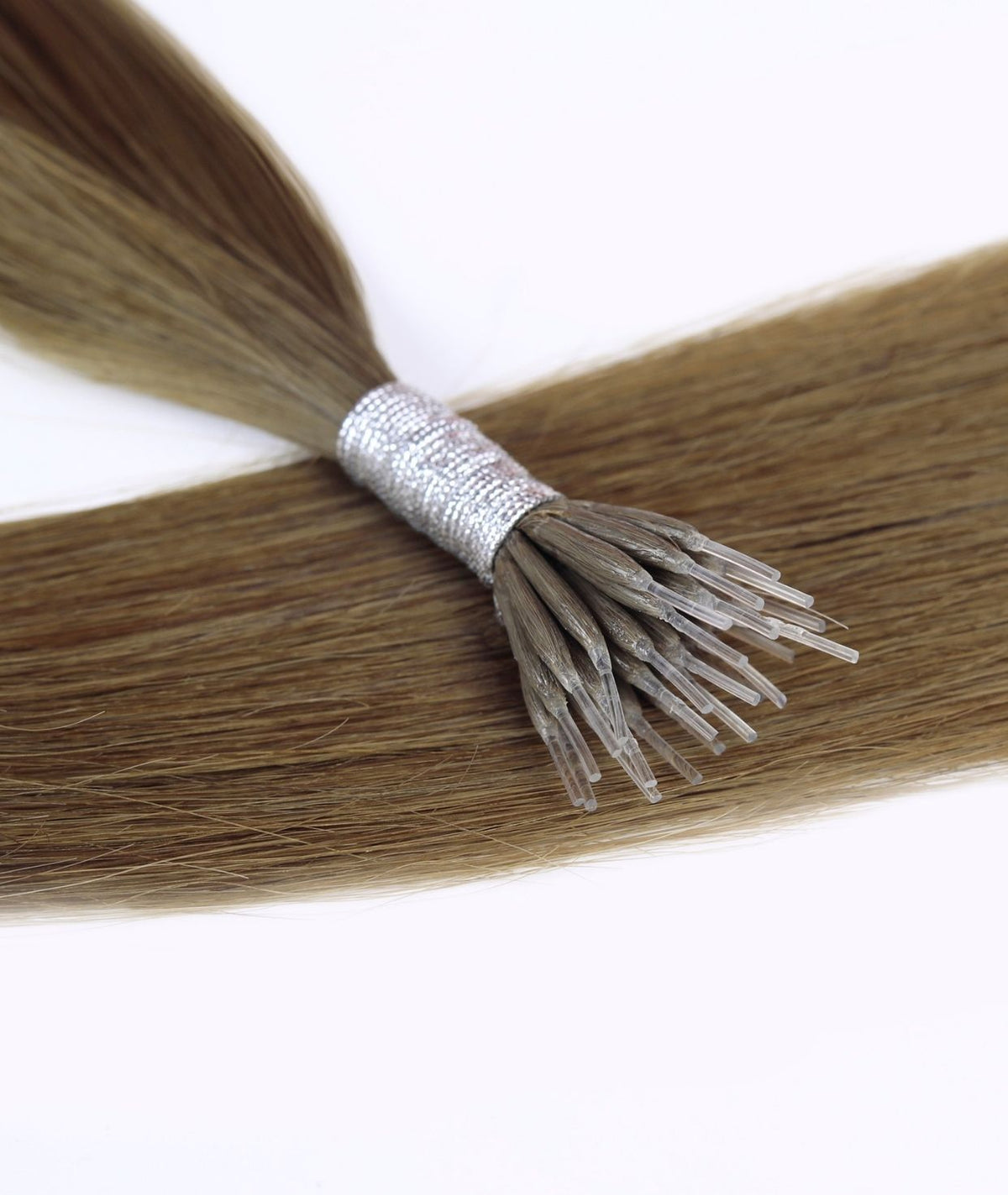 #8 Natural Light Brown Nano Tip Hair Extensions — Value Grade
