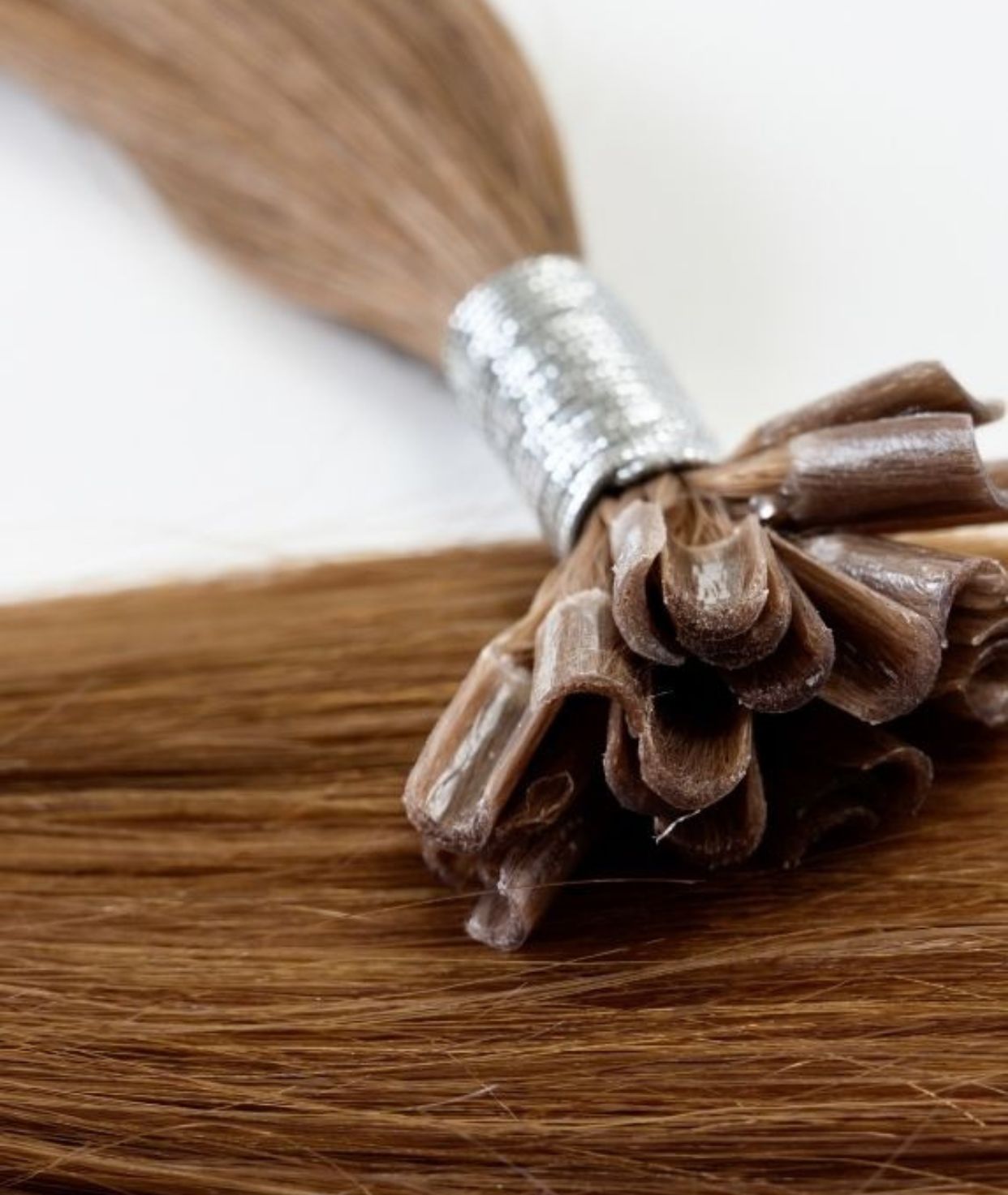 #8 Natural Light Brown Keratin Bond Hair Extensions