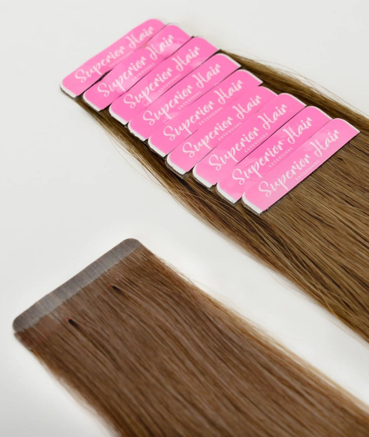 #8 Natural Light Brown Ultra Seamless Tape In Extensions — Value Grade