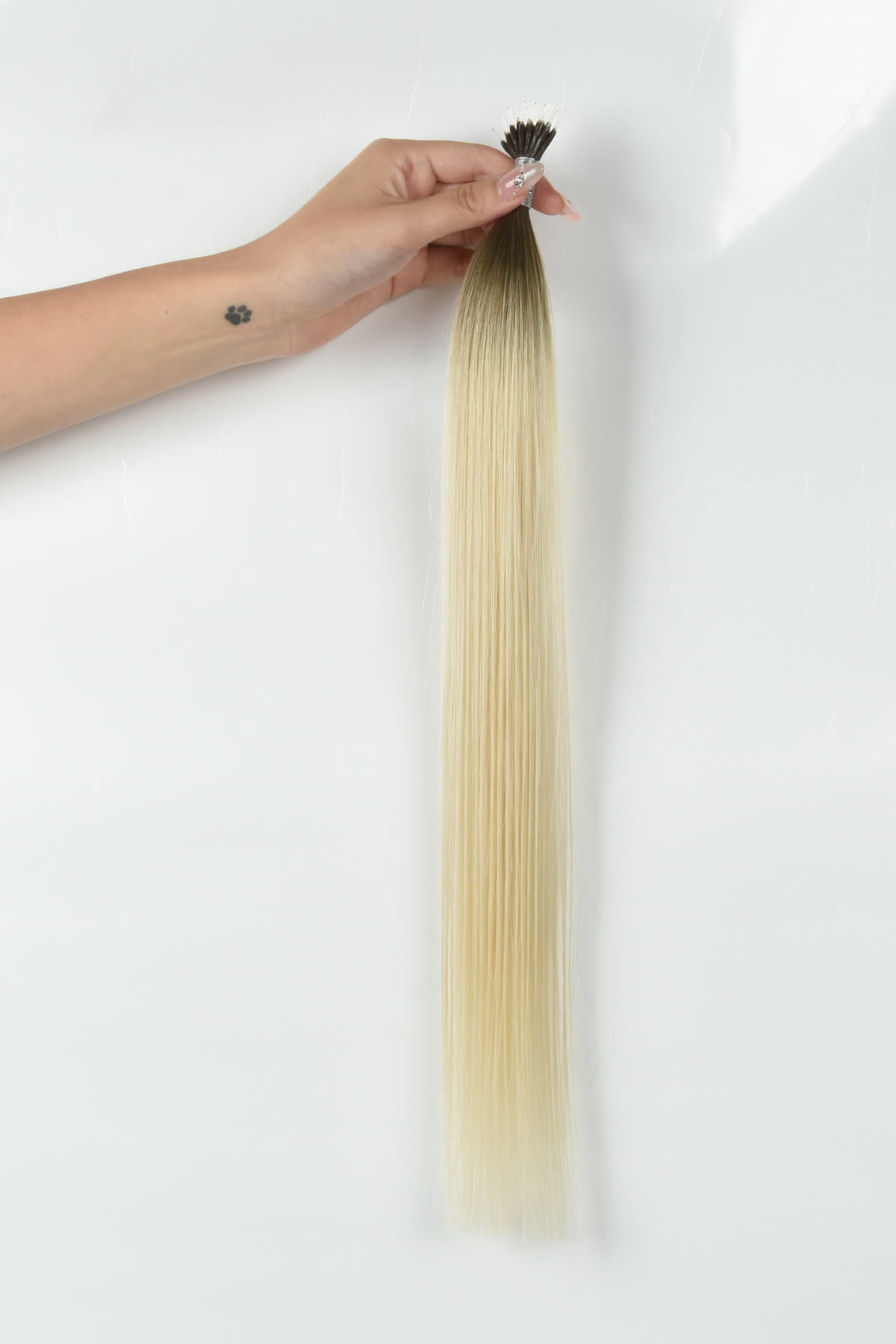 #Arctic Blonde Balayage Nano Tip Hair Extensions