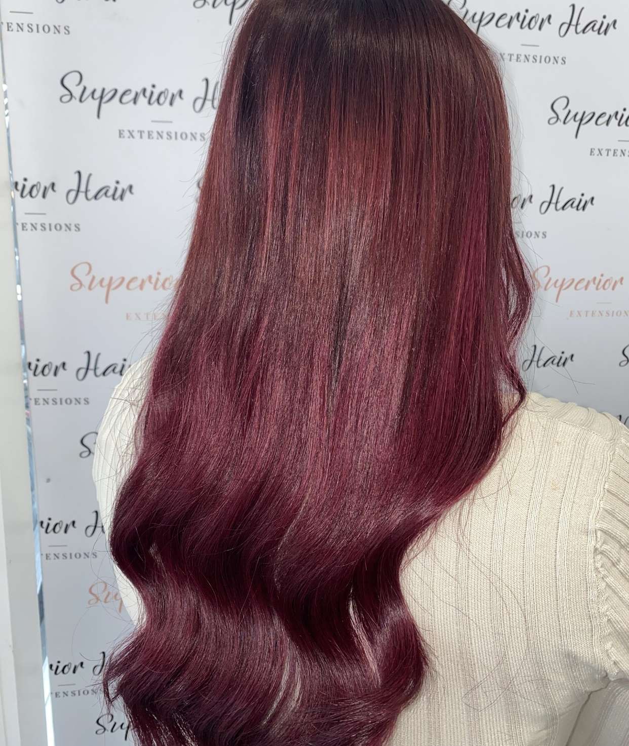 #Burgundy Superior Butterfly Weft™ Extensions
