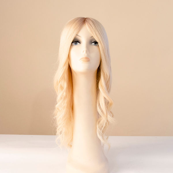 #Beach Blonde Ombre Mono Top Human Hair Wig