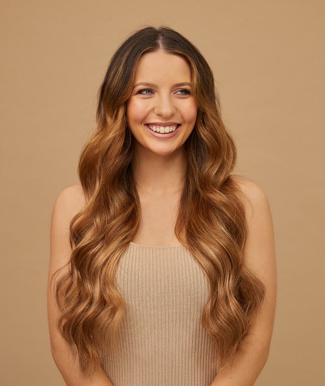 #Chestnut Brown Highlights Invisi Tape Hair Extensions