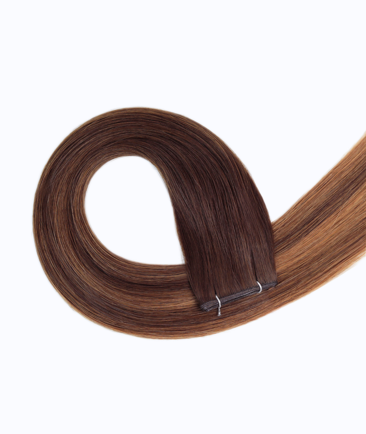 #Chocolate Brown Balayage Genius Weft Hair Extensions