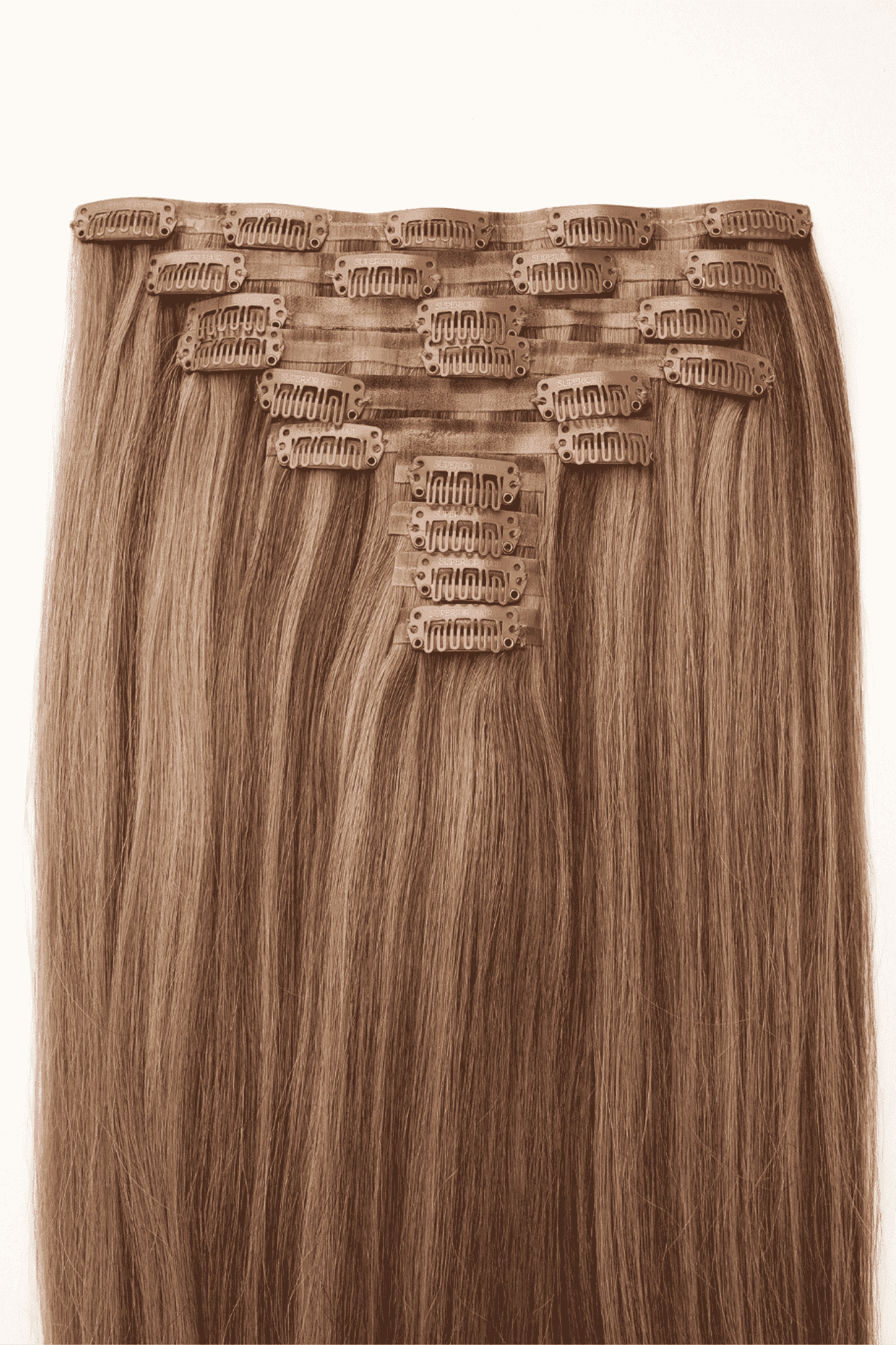 #Chestnut Brown Highlights Seamless Clip In Hair Extensions