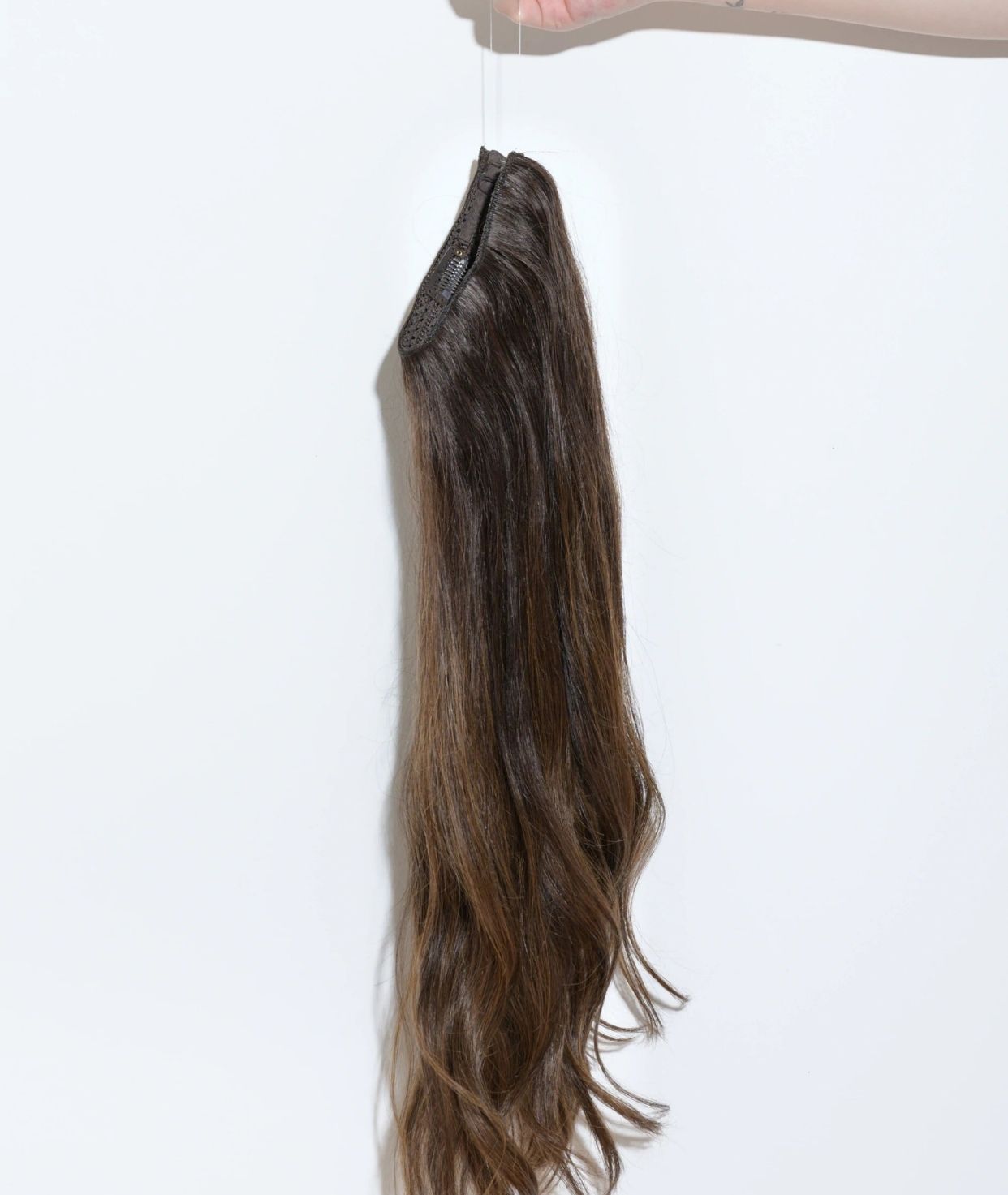 #Dark Brown Balayage Classic Halo Hair Extensions — Value Grade