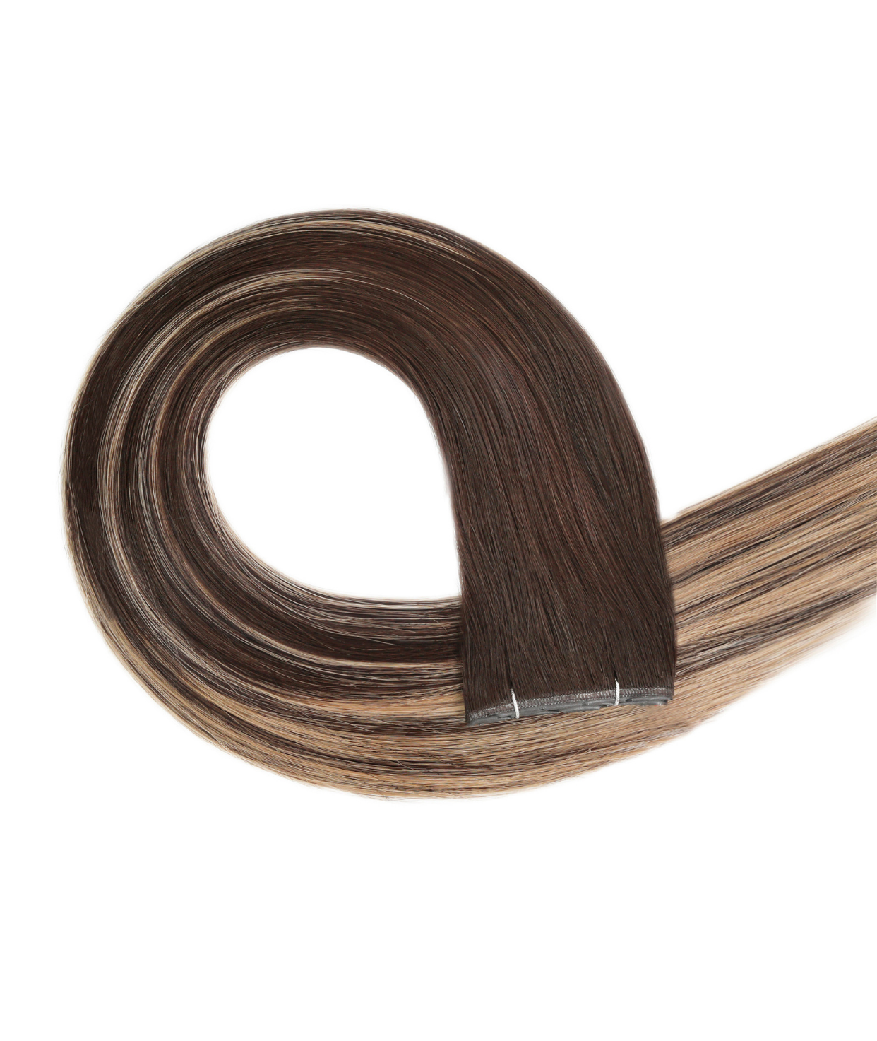 #Dark Ash Brown Balayage Superior Butterfly Weft™ Hair Extensions