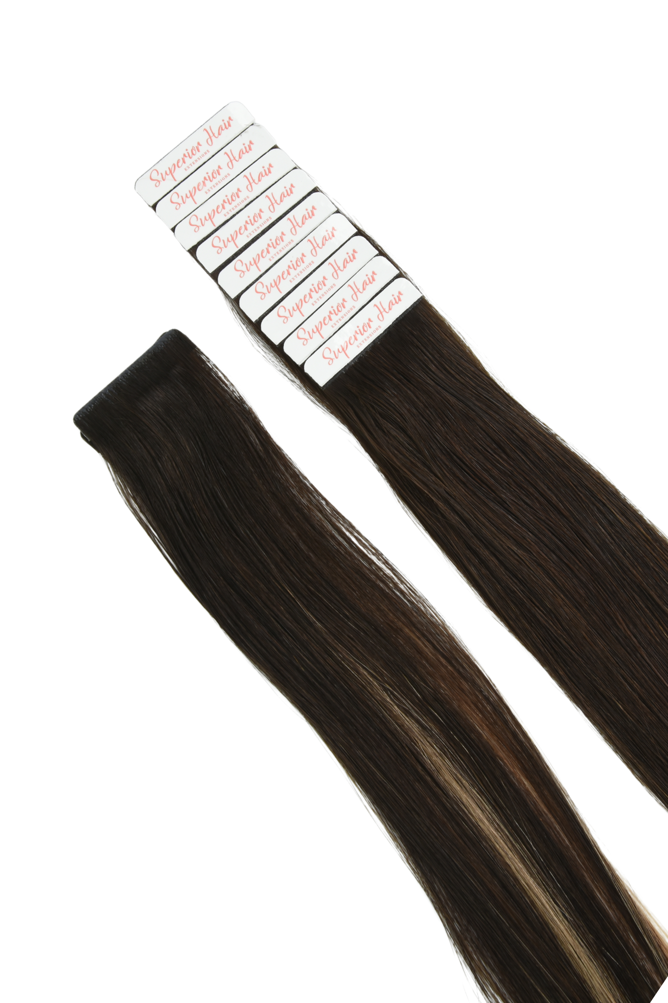 #Dark Ash Brown Balayage  Invisi Tape Hair Extensions