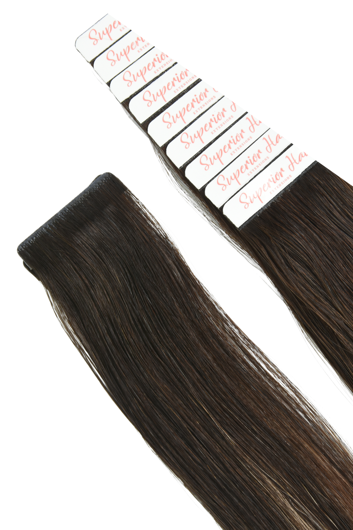 #Dark Ash Brown Balayage  Invisi Tape Hair Extensions