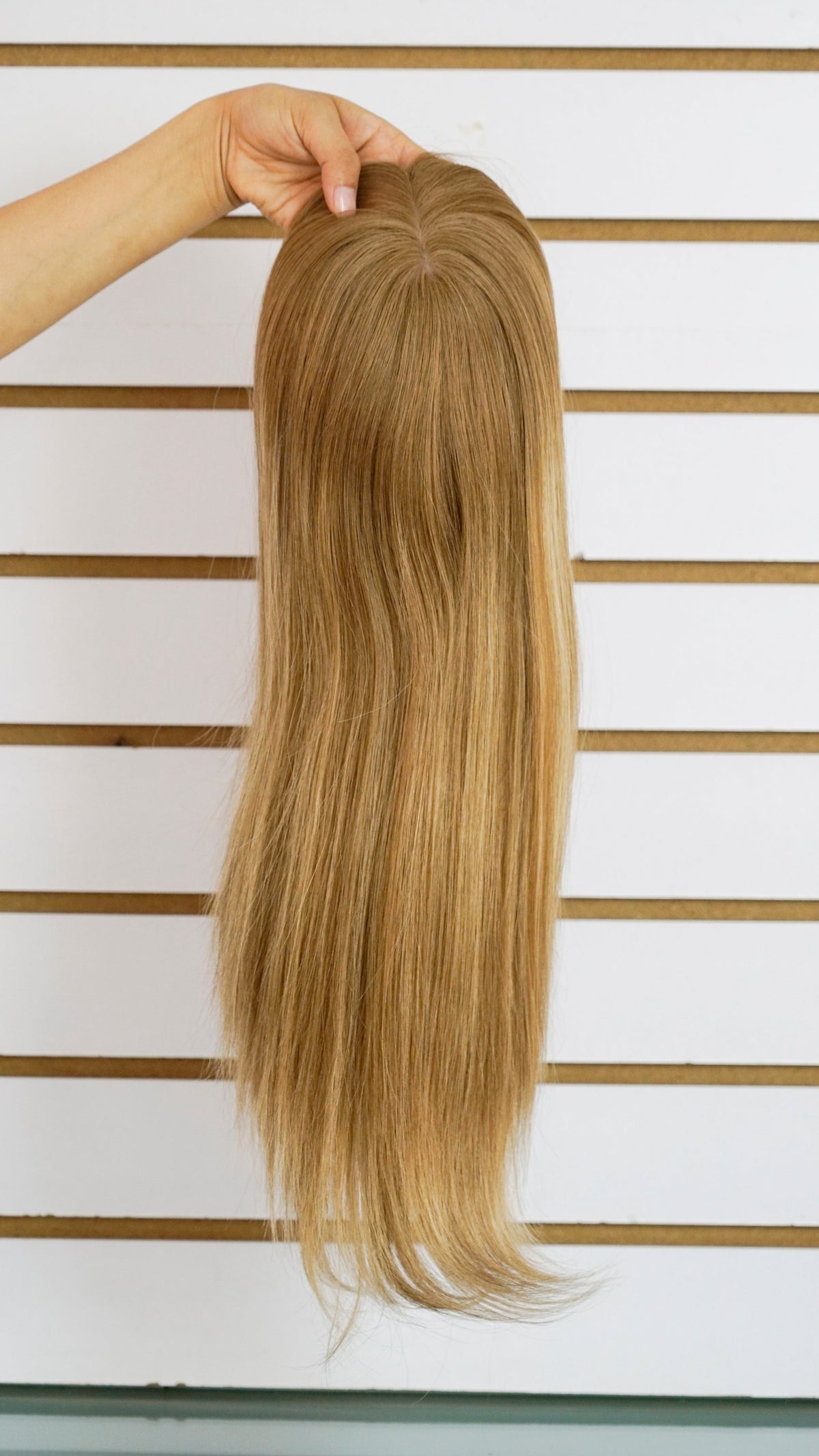 Dark Blonde Balayage Women&#39;s Injection Human Hair Topper