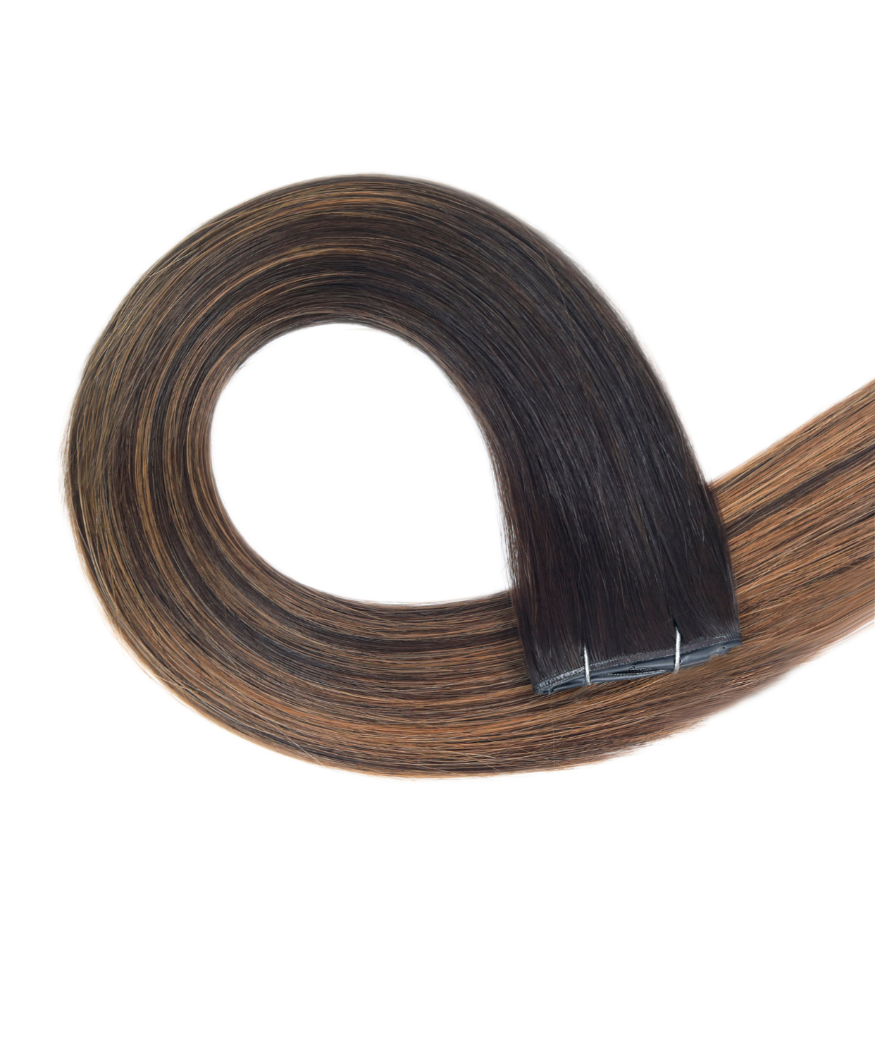 #Dark Brown Balayage Superior Butterfly Weft™ Hair Extensions