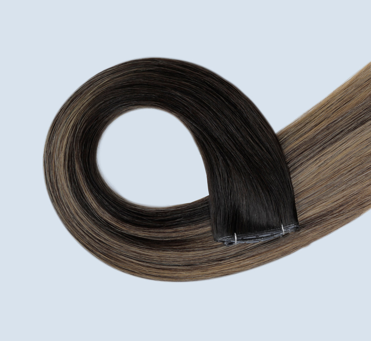#Dark Ash Brown Balayage Superior Butterfly Weft™ Extensions