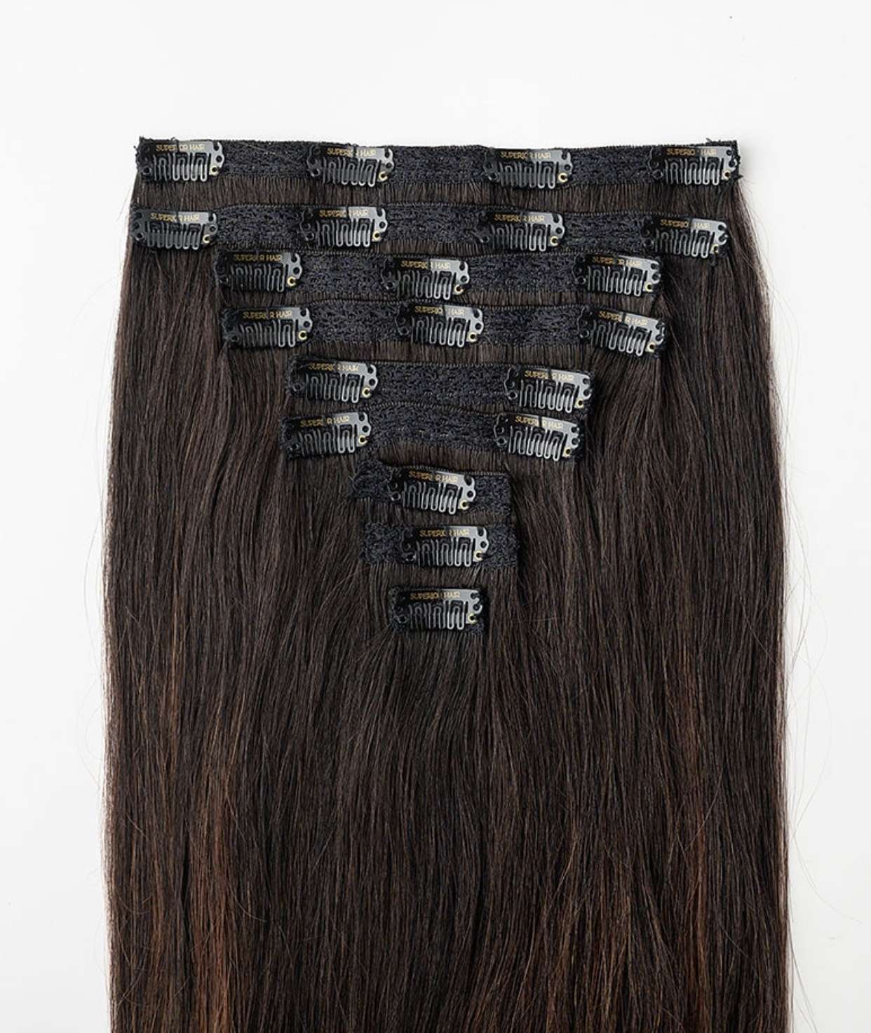 #Off Black Balayage Classic Clip In Hair Extensions 9pcs — Value Grade