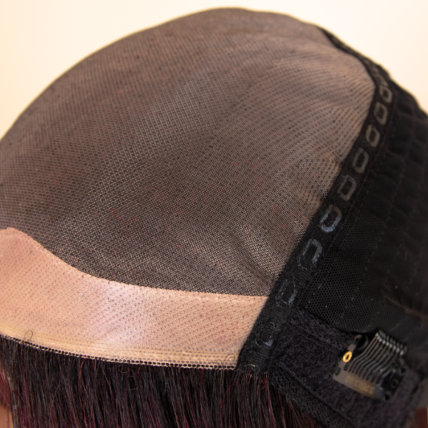 #Off Black Burgundy Ombre Mono Top Human Hair Wig