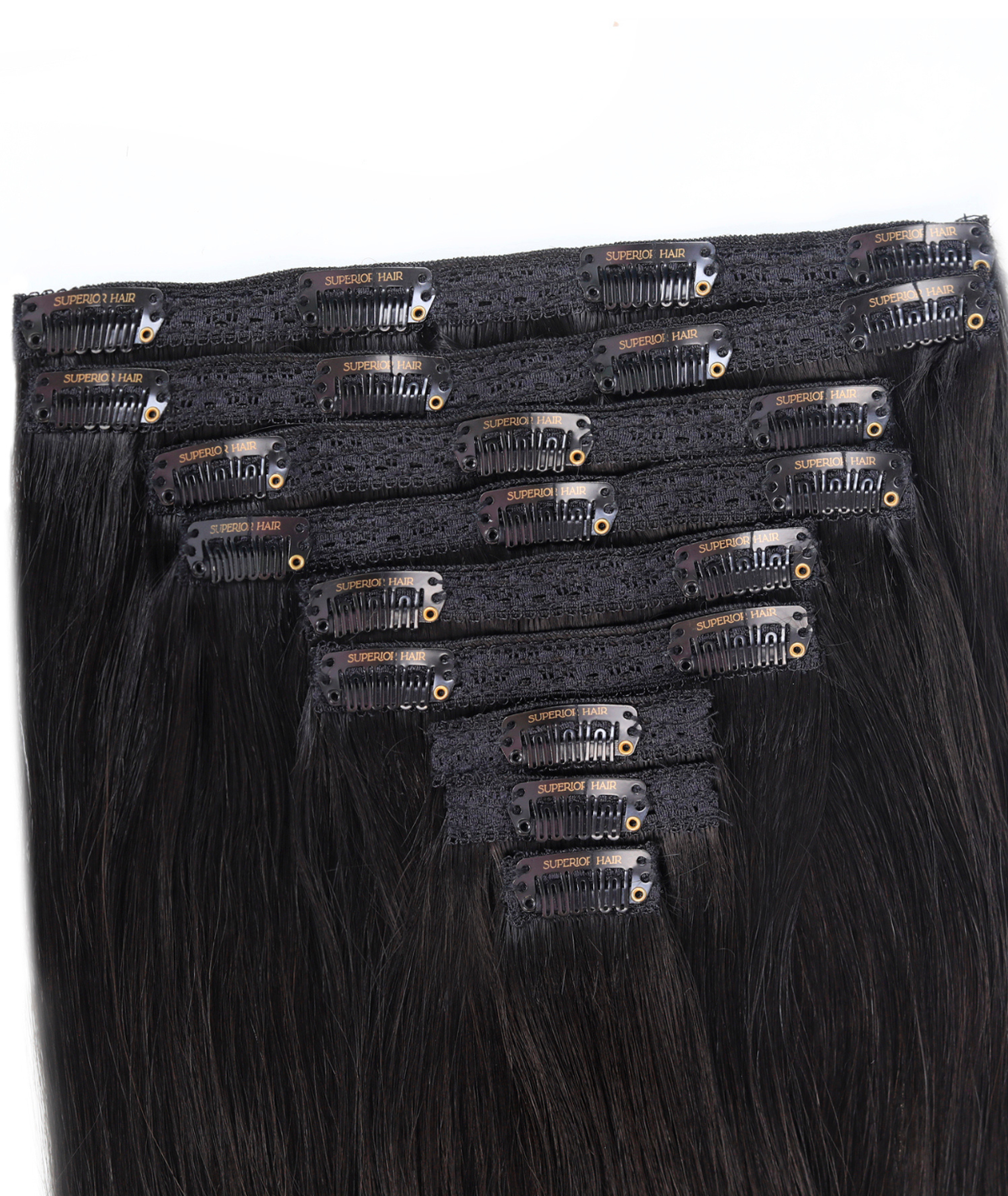 #Off Black Balayage Classic Clip In Hair Extensions 9pcs — Value Grade