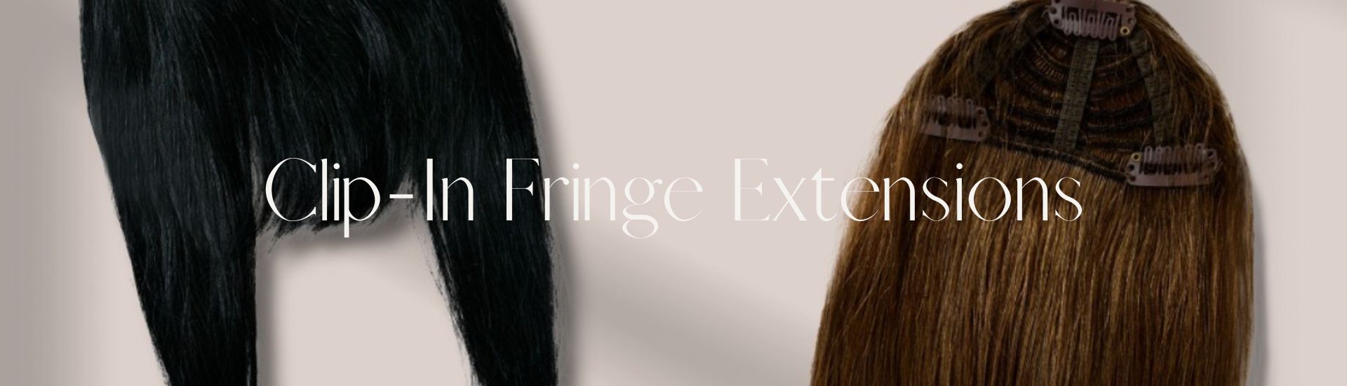 Superior Hair Clip-In Fringe Extensions product closeup banner - desktop version