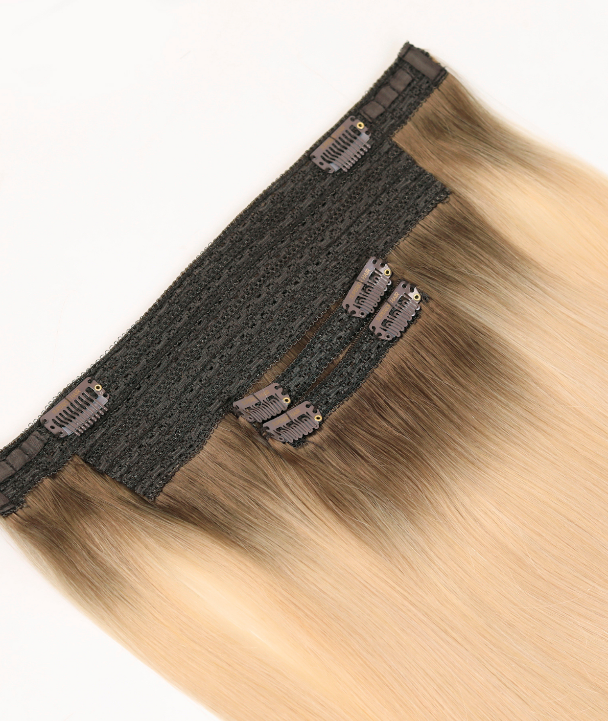 #Rooted Hollywood Blonde Halo Hair Extensions