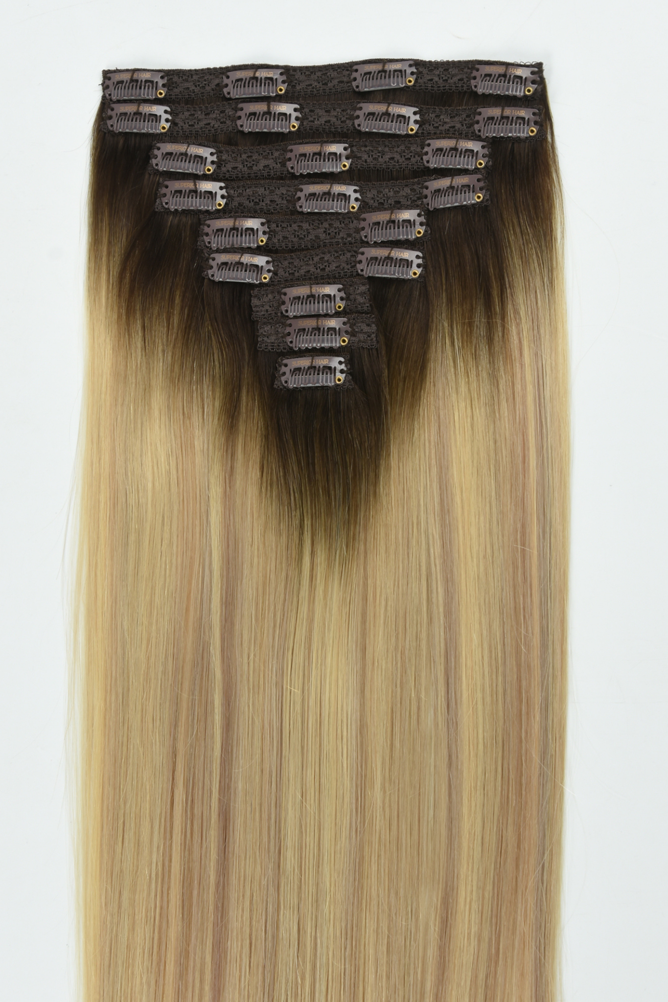 #Iced Coffee Balayage Balayage Classic Clip In Hair Extensions 9pcs — Value Grade