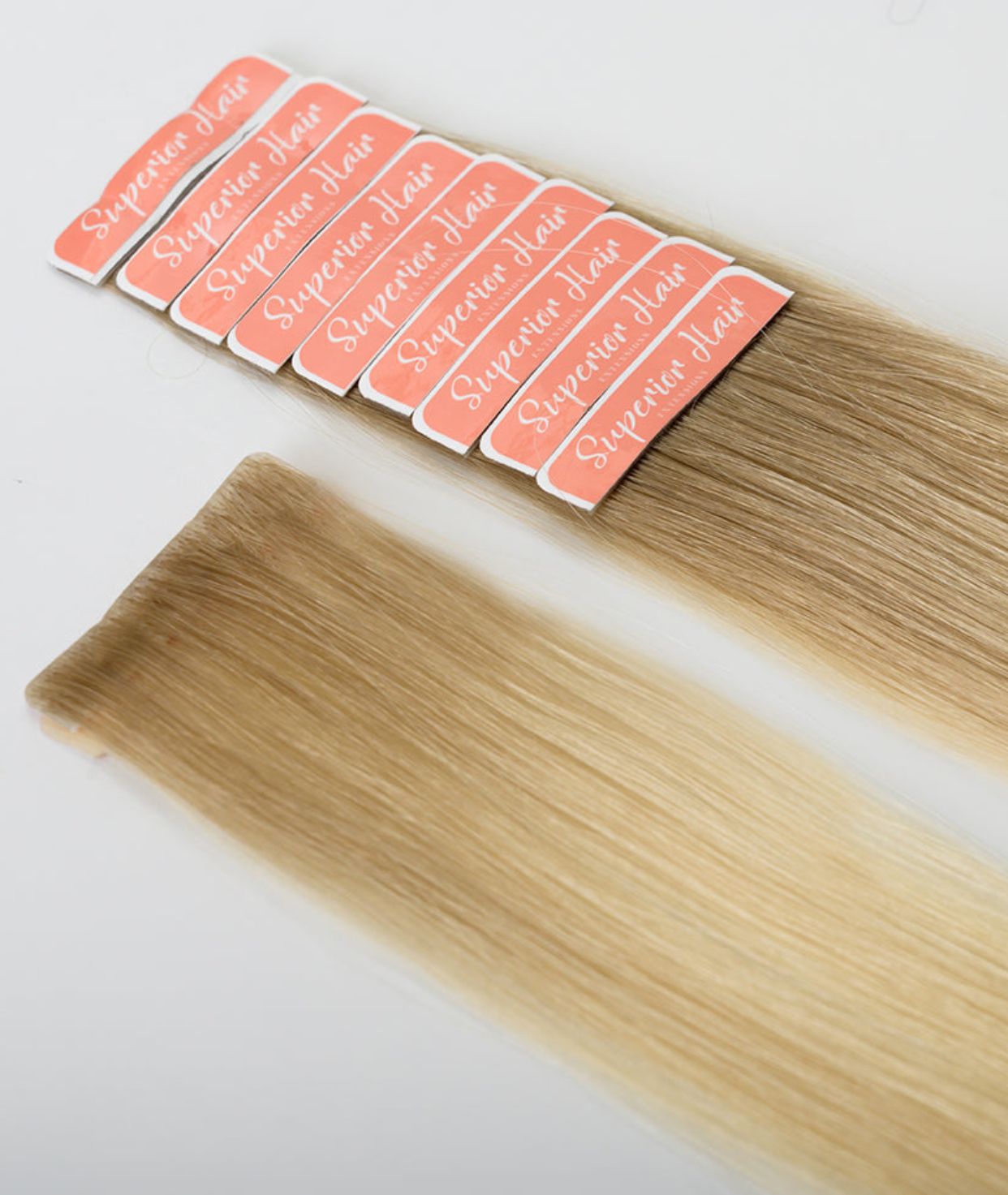 #Beach Blonde Ombre  Invisi Tape Hair Extensions