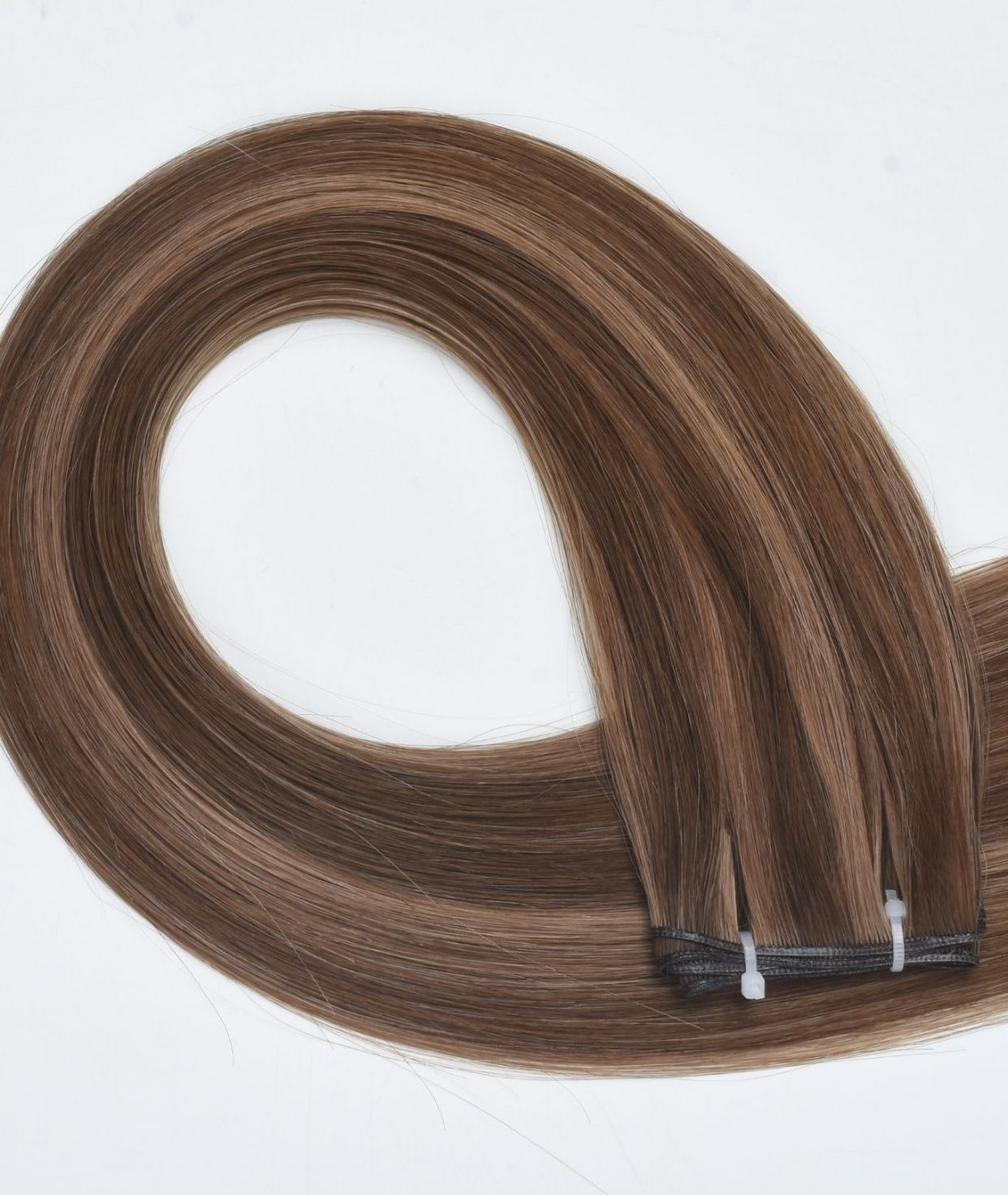 #Chestnut Brown Highlights Genius Hair Weft Extensions