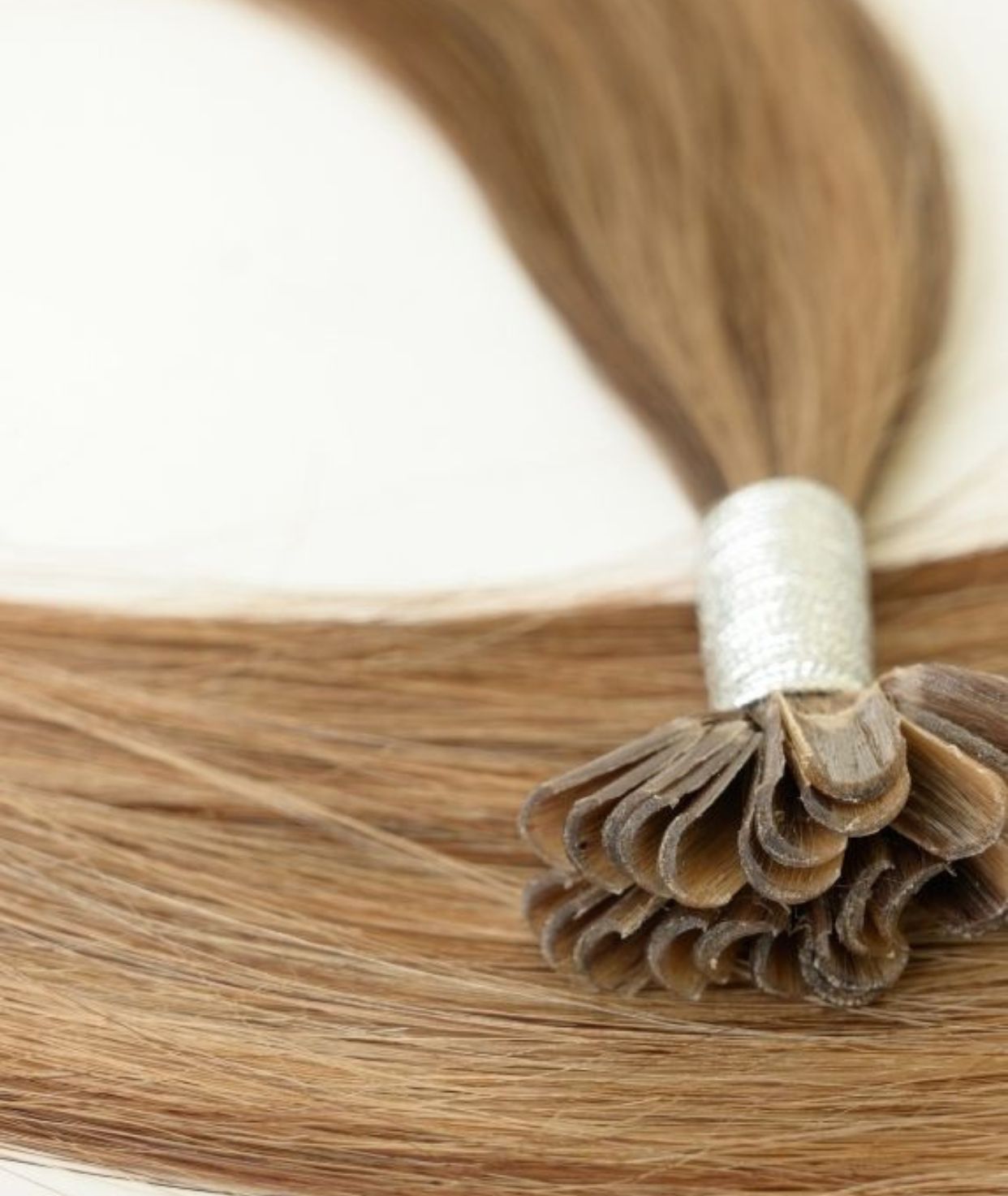 #Chestnut Brown Highlights Keratin Bond Hair Extensions