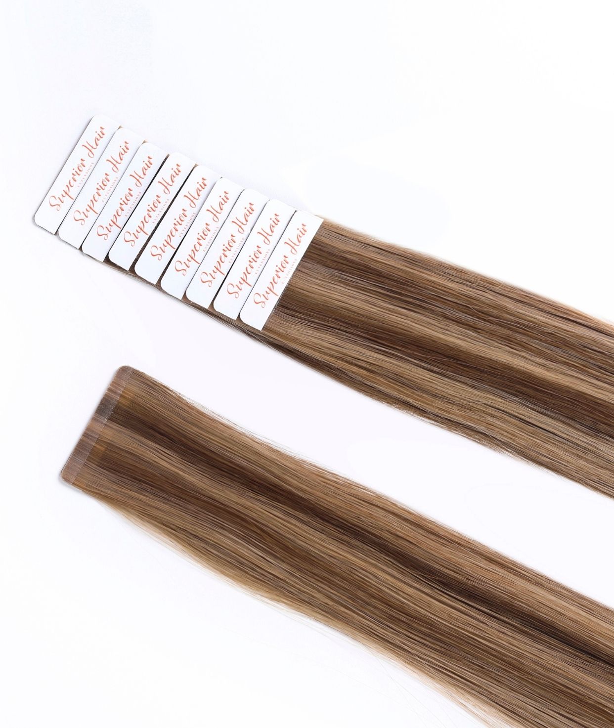 #Chestnut Brown Highlights Ultra Seamless Tape In Extensions — Value Grade