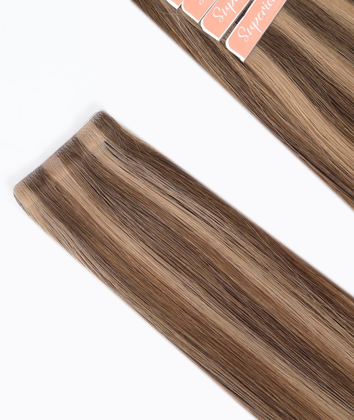 #Chestnut Brown Highlights Invisi Tape Hair Extensions