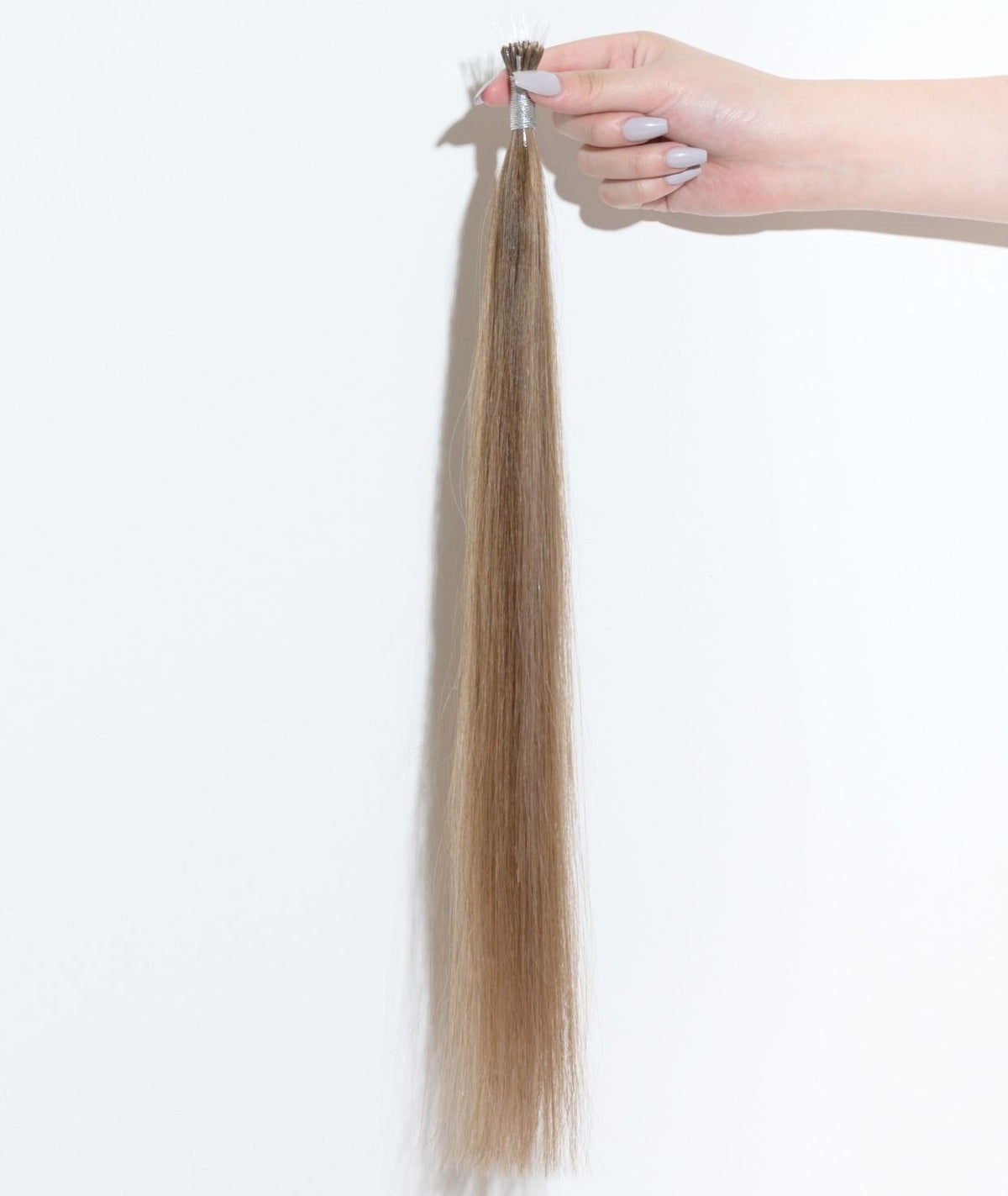 #Chestnut Brown Highlights Nano Tip Hair Extensions — Value Grade