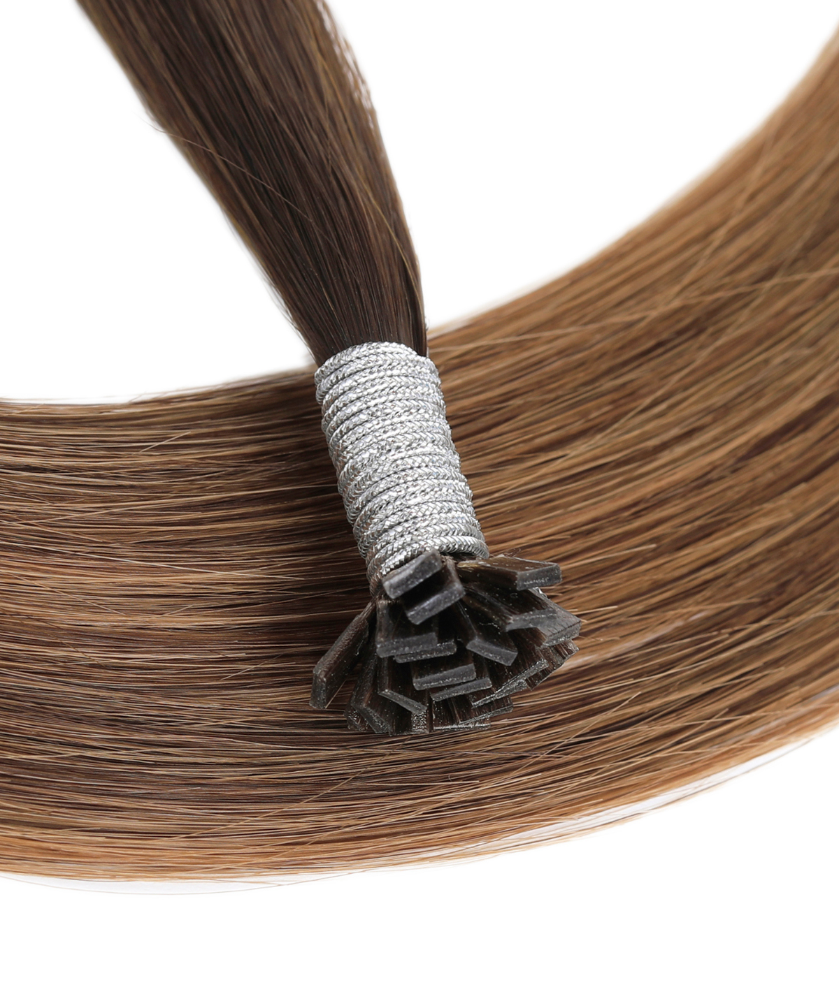 #Chocolate Brown Balayage Flat Tip Keratin Bond Hair Extensions