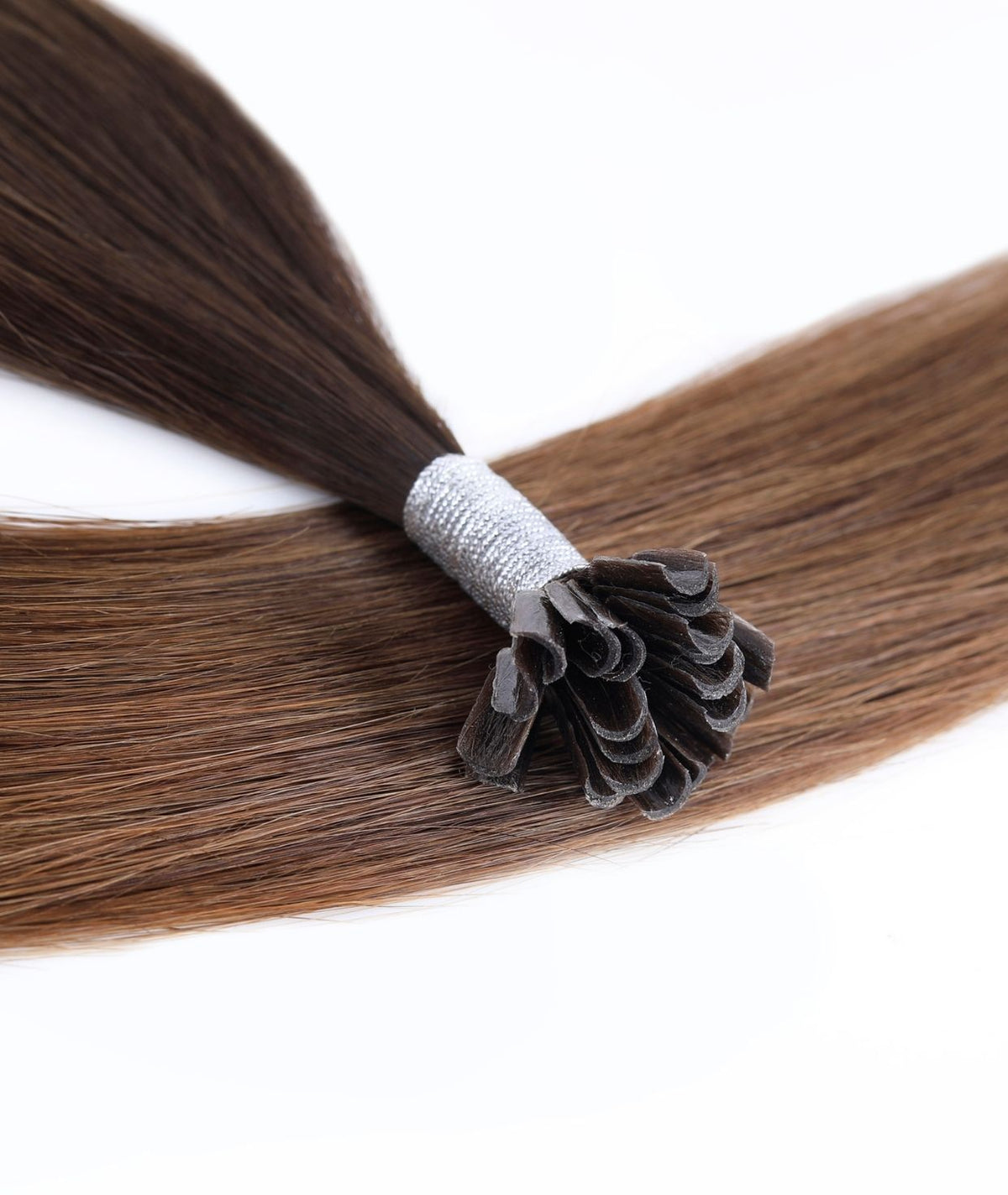 #Chocolate Brown Balayage Pre Bonded U Tip Extensions — Value Grade