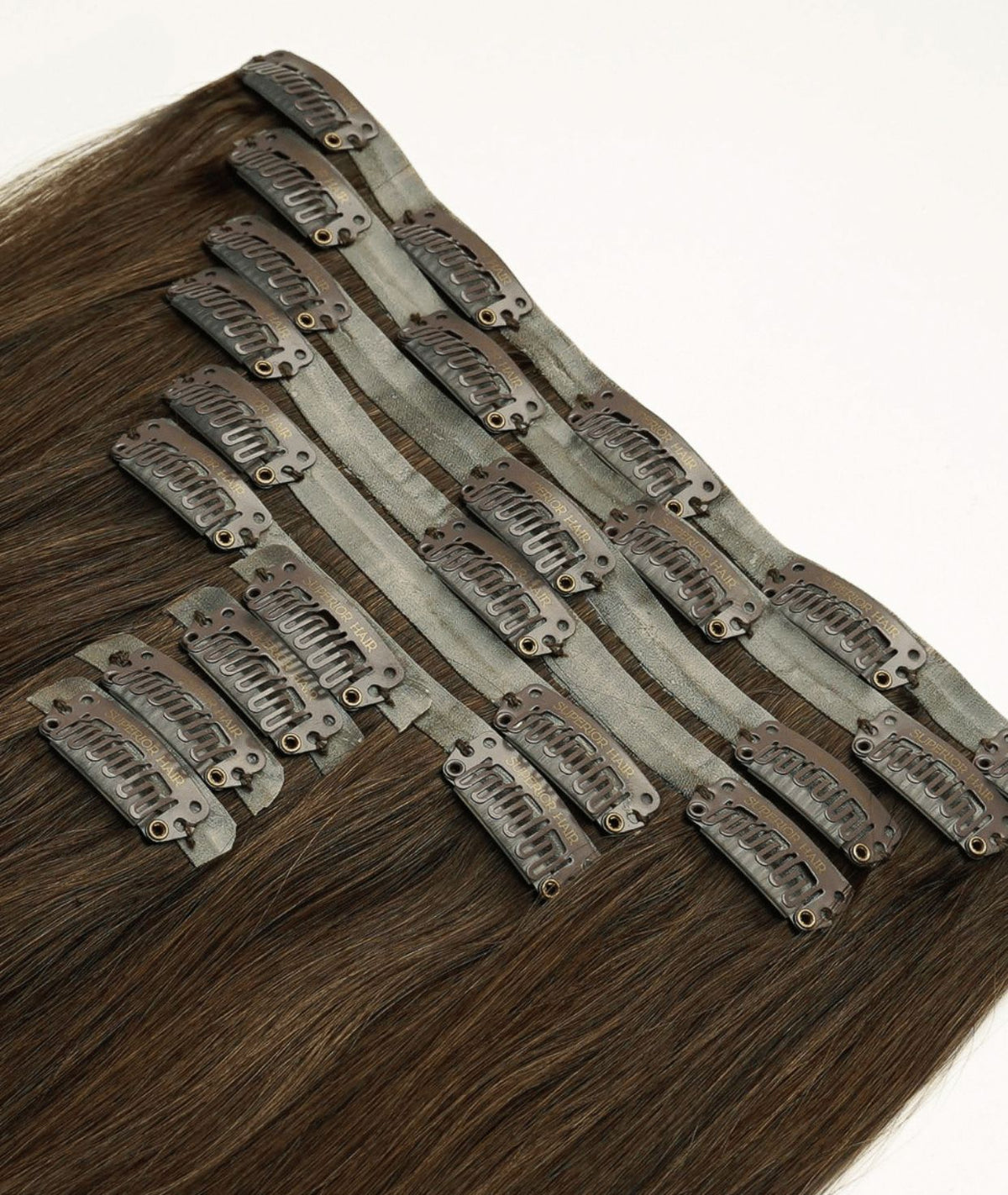 #Chocolate Brown Balayage Seamless Clip In Extensions — Value Grade