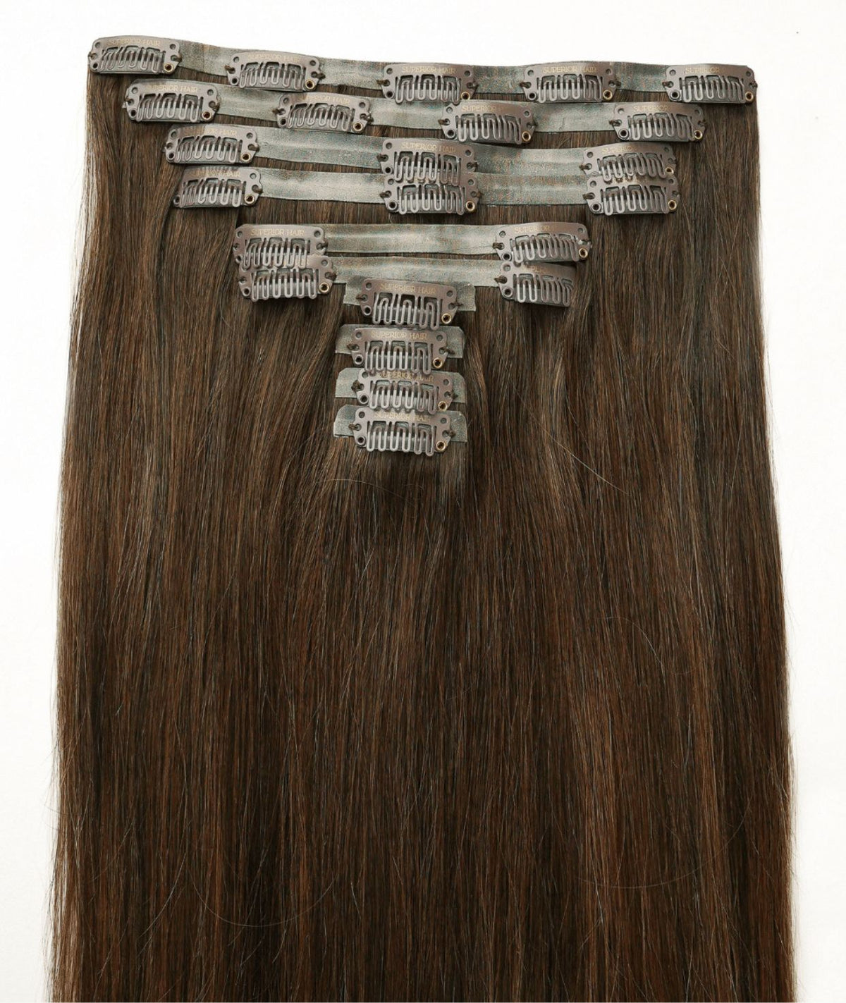 #Chocolate Brown Balayage Seamless Clip In Extensions — Value Grade
