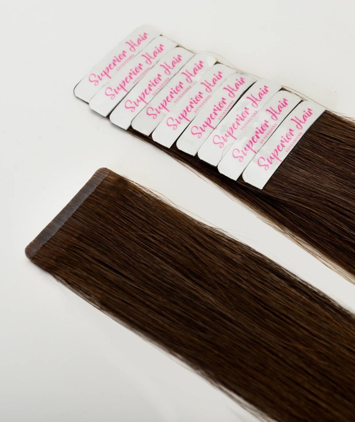 #Chocolate Brown Balayage Ultra Seamless Tape In Extensions — Value Grade