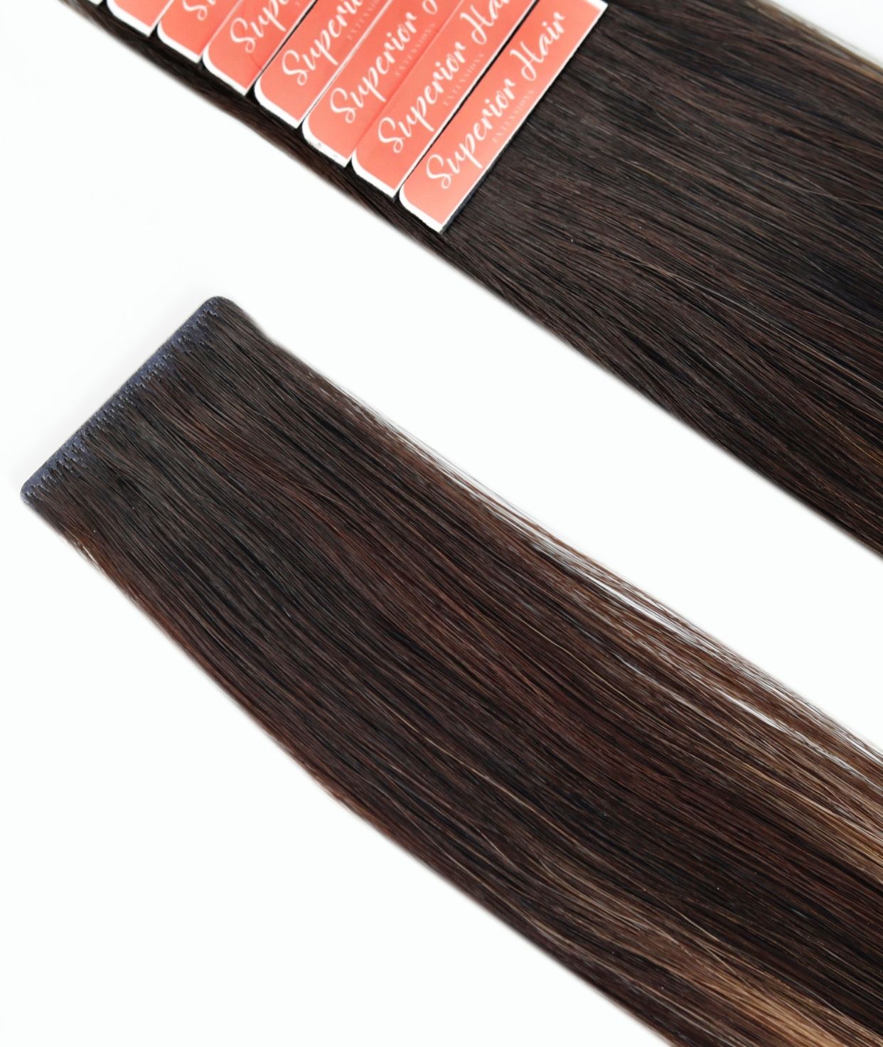 #Dark Ash Brown Balayage  Invisi Tape Hair Extensions