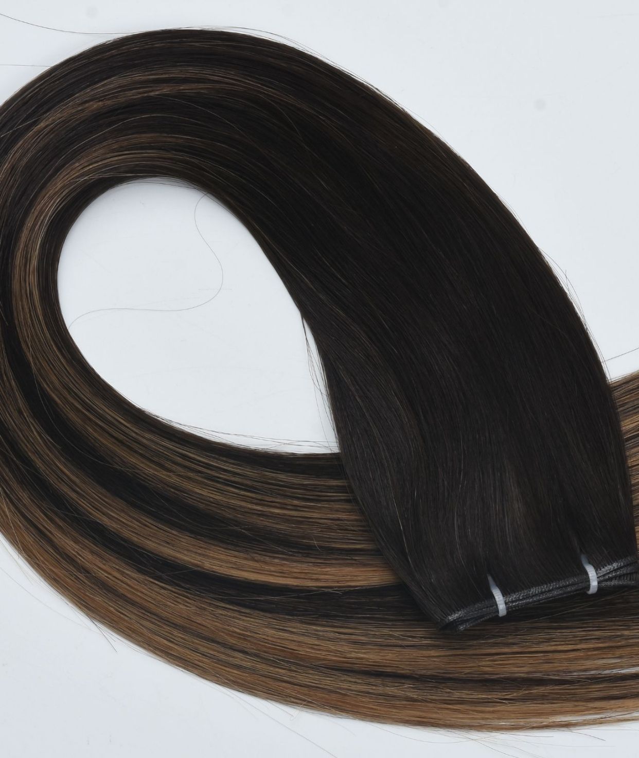 #Dark Ash Brown Balayage Genius Hair Weft Extensions