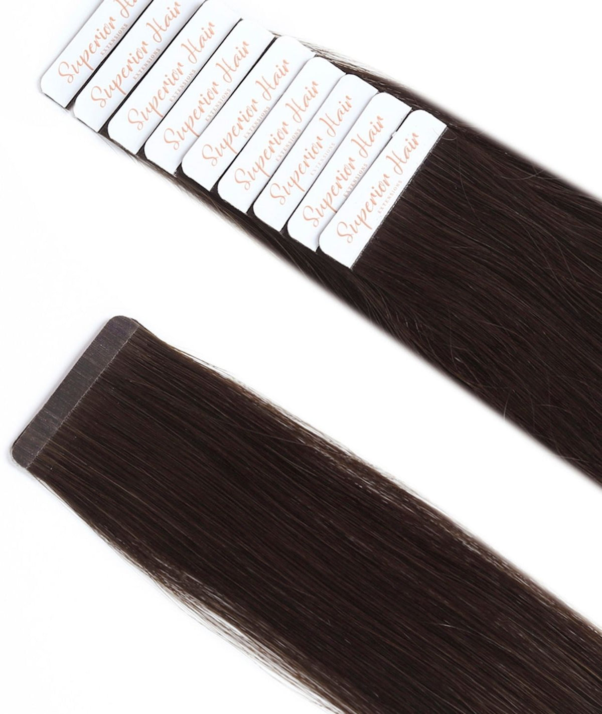#Dark Ash Brown Balayage Ultra Seamless Tape In Extensions(Curly) — Value Grade