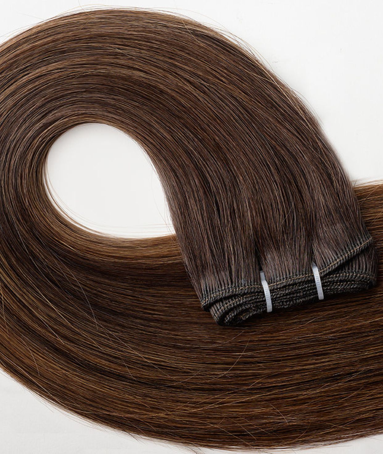 #Dark Brown Balayage Traditional Weft Extensions