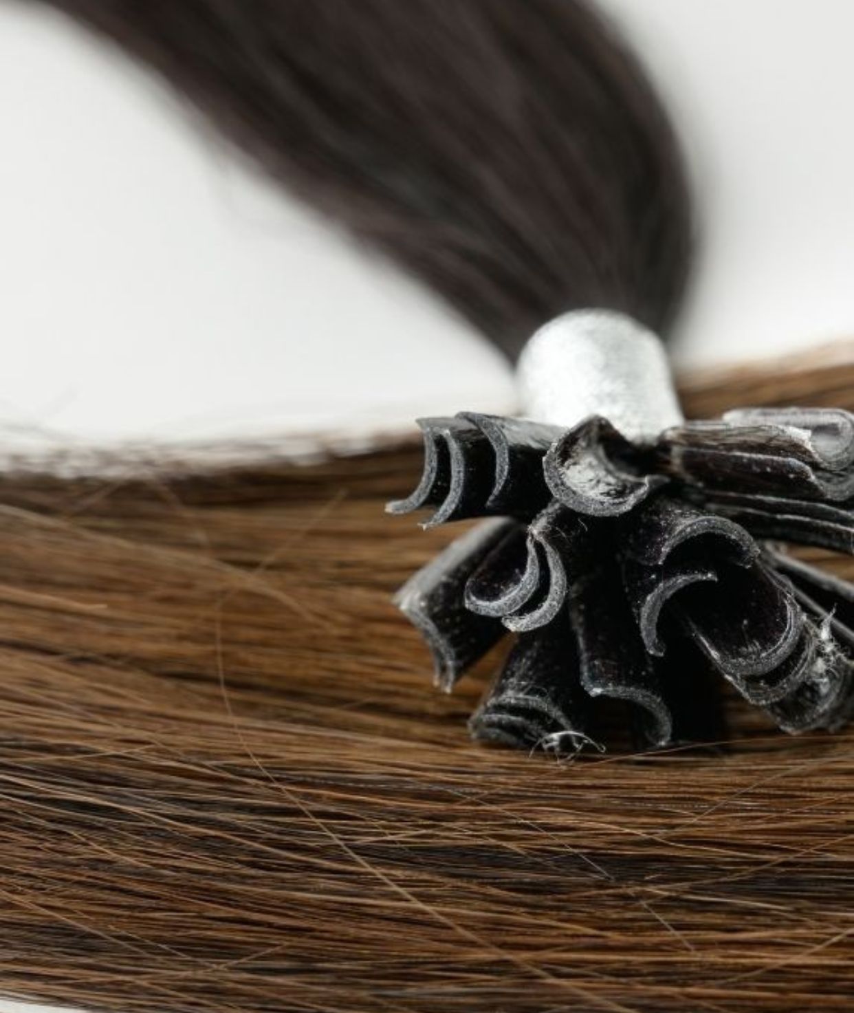 #Off Black Balayage Pre Bonded U Tip Extensions — Value Grade