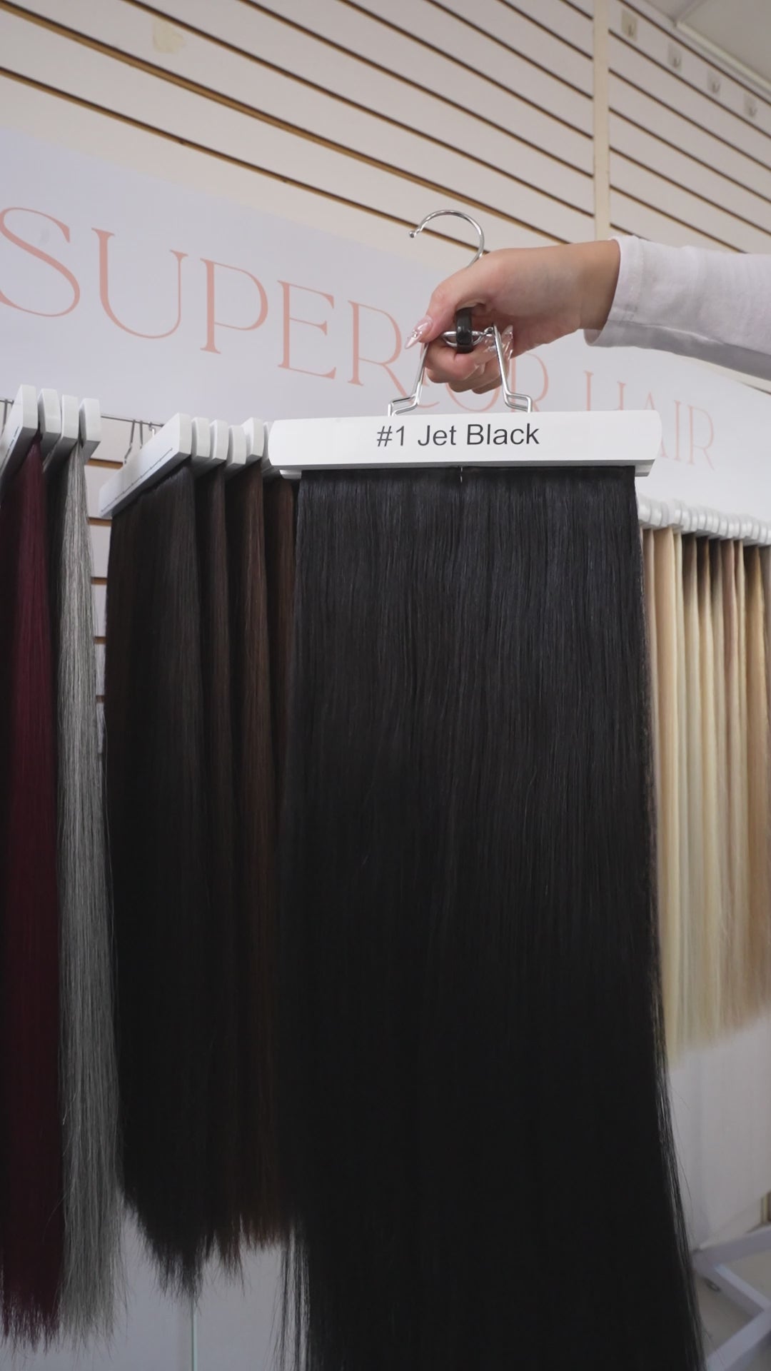 Load video: #1 Jet Black Classic Clip In Hair Extensions 9pcs — Value Grade
