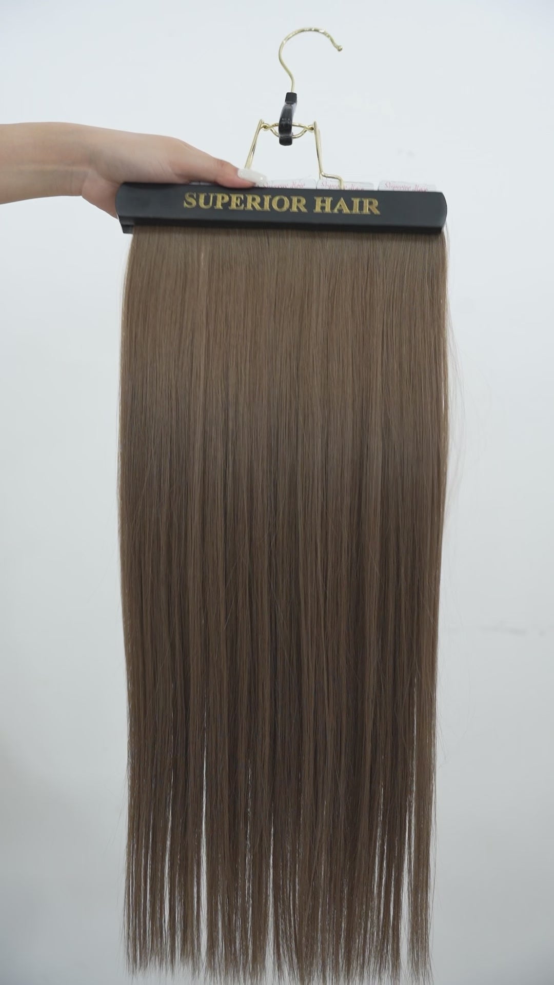 Load video: #5 Dark Ash Brown Superior Butterfly Weft™ Hair Extensions (NEW)